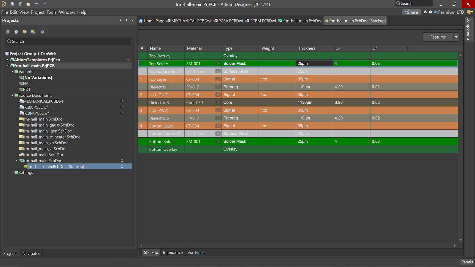 Figure 4. Altium's Layer Stack Manager.