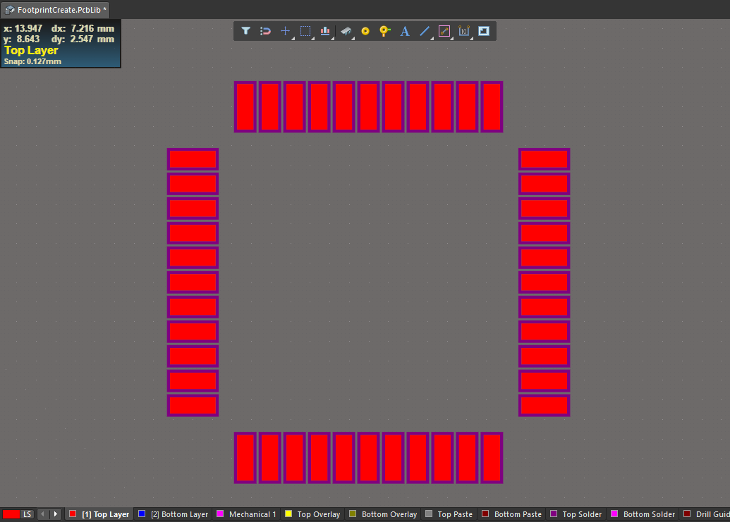 PCB footprint creation Altium Designer