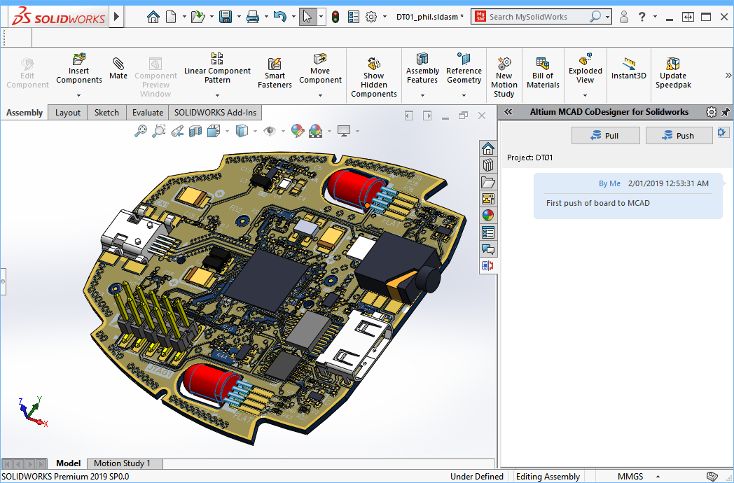 Altium Mcad Co-designer running inside of Solidworks