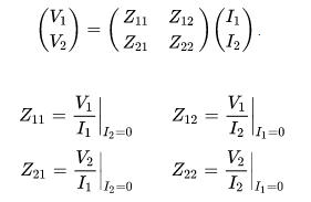 Z parameter for transmission line impedance