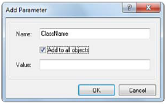 Figura 15: nombre el parámetro «ClassName» y marque Add to all objects para añadir a todos los objetos