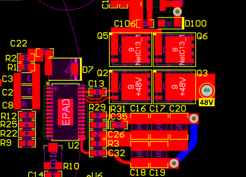 Kupferverbindung im Leiterplattenlayout