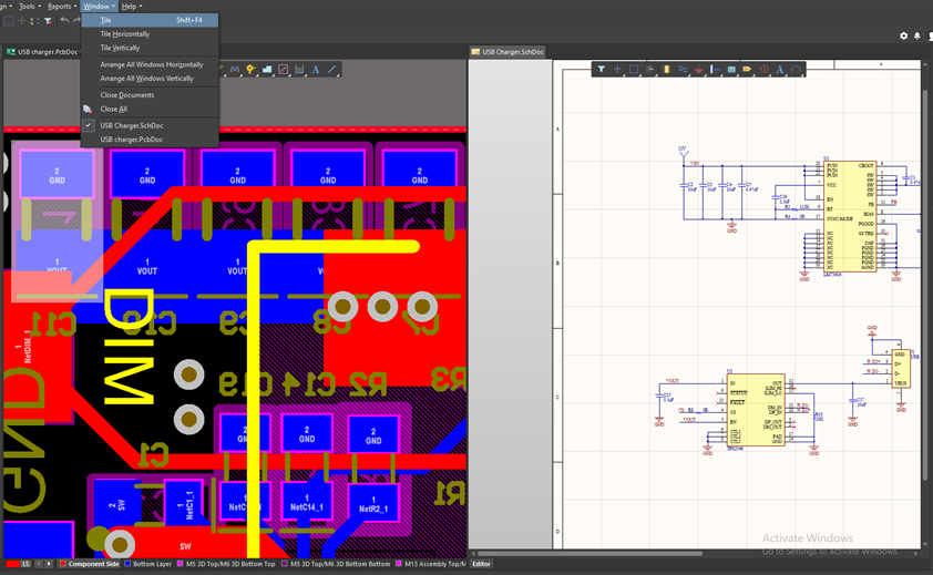 USB charger project PCB layout