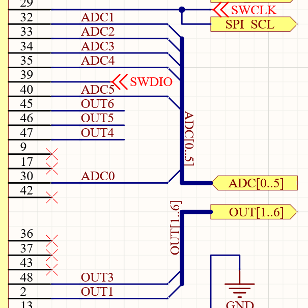 MCU bus pins for a current monitor