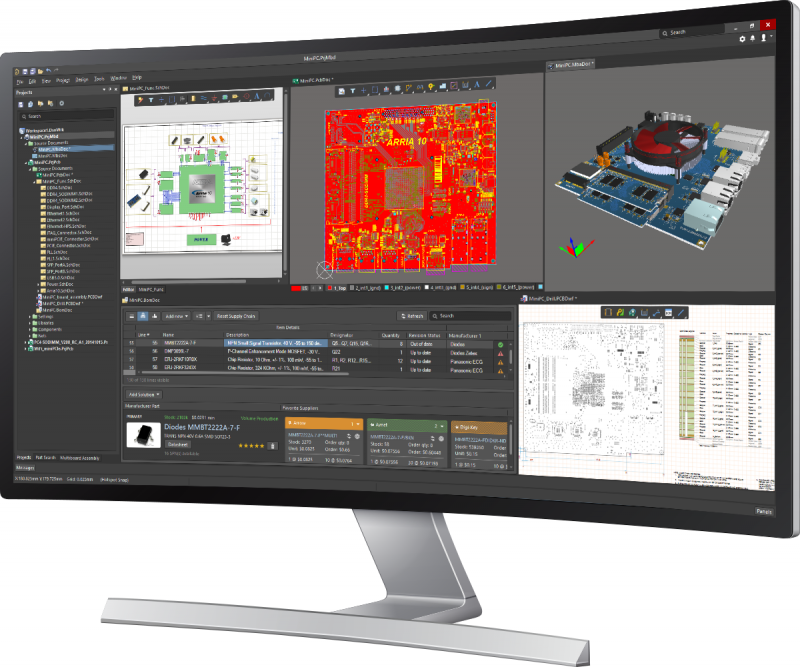  Altium Designerの設計インターフェースのスクリーンショット