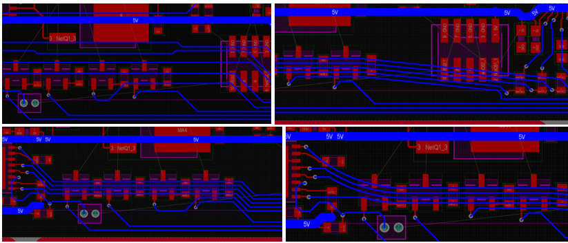 PCB routing techniques with sliding and glossing