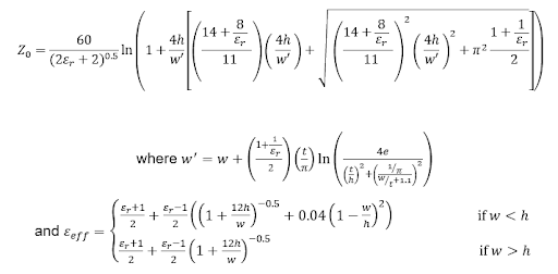 PCB trace inductance and impedance from Hartley’s equations