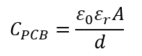 PCB capacitance calculation