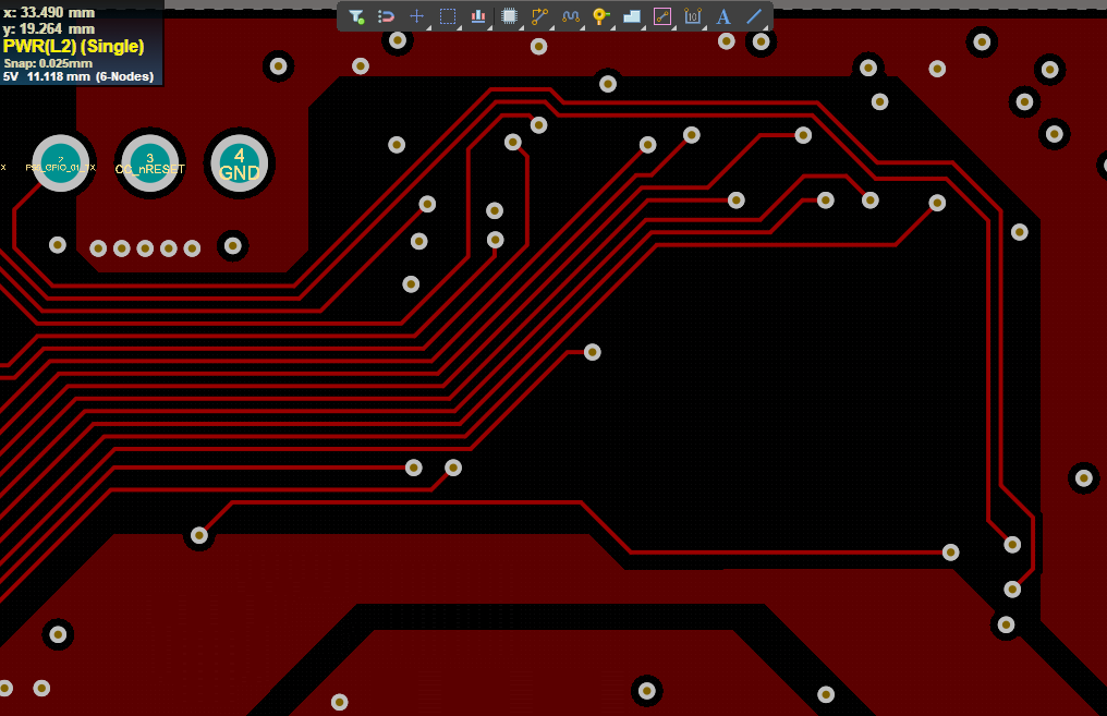 PCB power plane routing