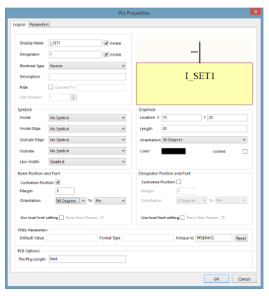 Personalizzazione delle proprietà dei pin in Altium Designer