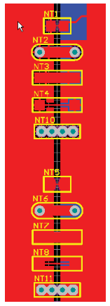 Net Ties are connected to the polygons following the Relief connect rule