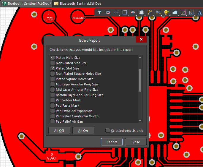 Board reports Altium Designer