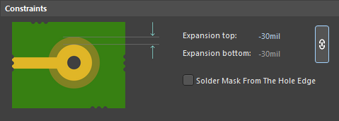 Rule-driven menus helping to know how to solder mask a pcb