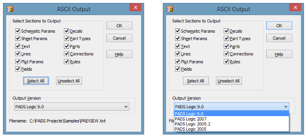 Creazione di un file ASCII per uno schematico in PADS Logic