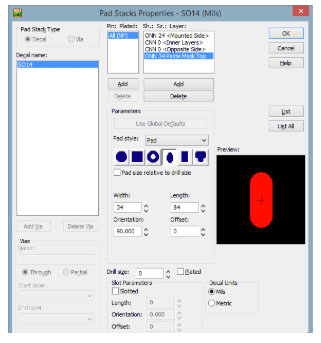 Konfiguration von Padstack-Eigenschaften in Altium Designer