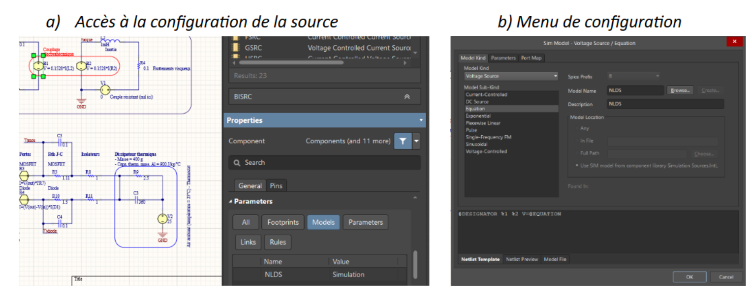 Figure 2. Configuration d’une source définie par une équation (BVSCR)