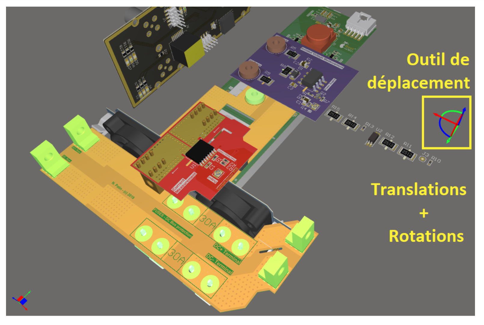 Figure 7. Déplacement d’objets de l’assemblage