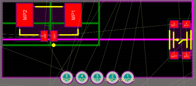 2D view of components placement with specified restrictions