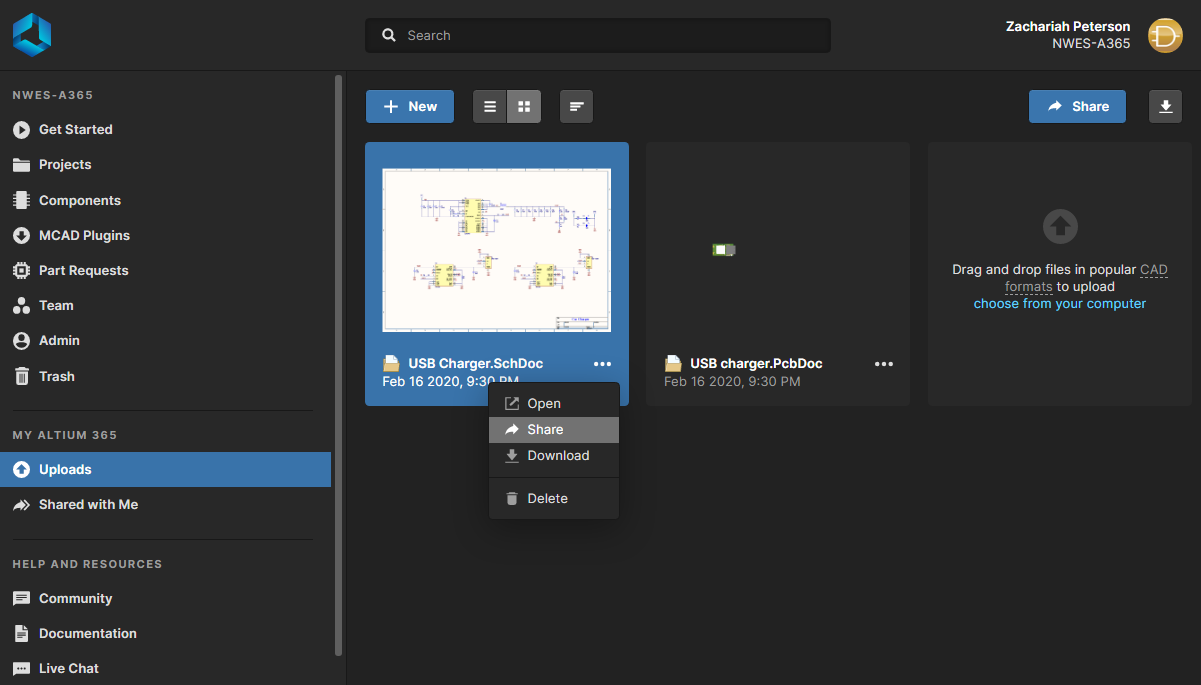 PCB file sharing uploads