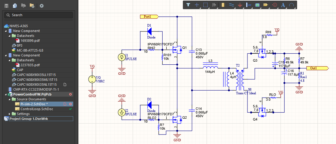 Embedded firmware design for power converter and control loop hardware