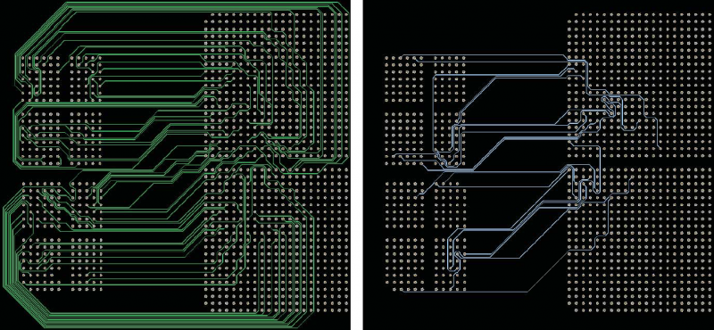 Using a PCB autoroute tool one layer at a time.