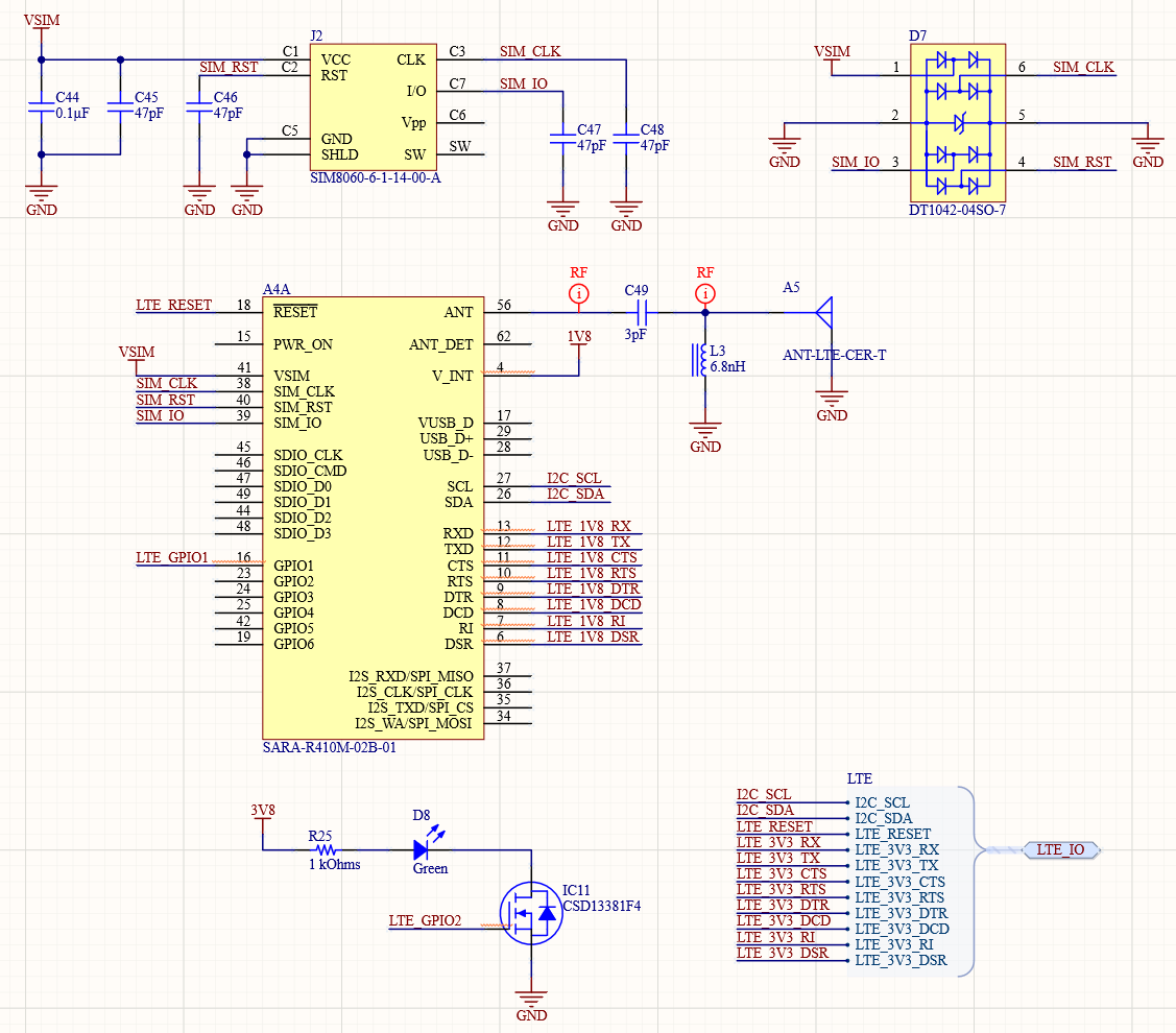 TVS diode for the sim card connector