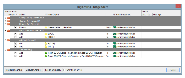 Configurar opciones de proyecto para un ECO en Altium Designer