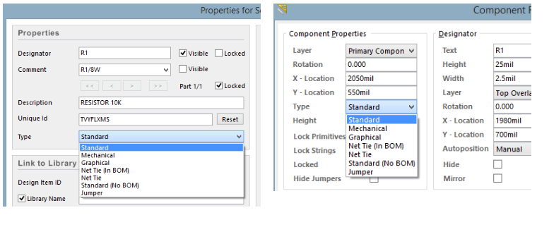 Configurar opciones de propiedad para ECO en Altium Designer