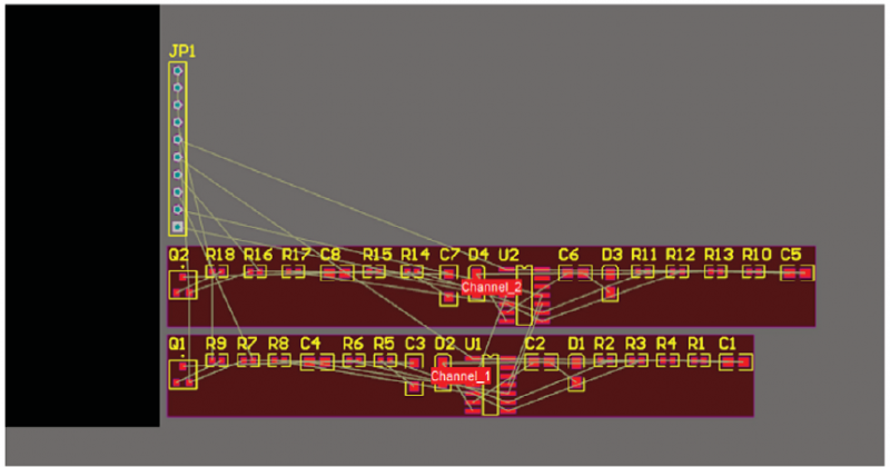 Figura 6: PCB llena de espacios