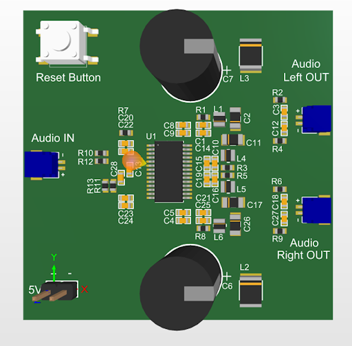 3D PCB layout Class-D amplifier design