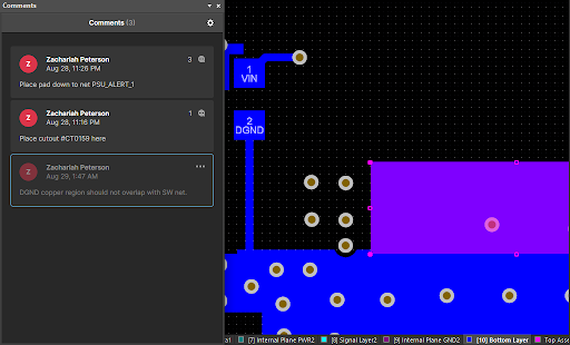 Altium project history modifying a polygon