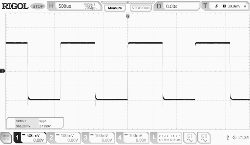 A lovely square wave as outputted by the receiver