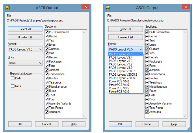 Création d'un fichier ASCII pour l’agencement des cartes dans PADS Layout