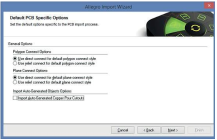 Options par défaut spécifiques aux PCB